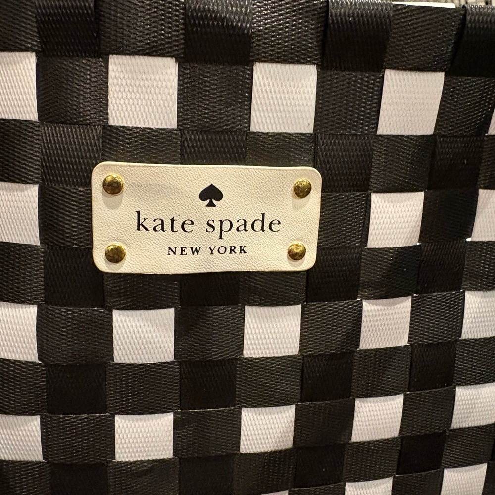 Kate Spade Black and White Woven Tote - Picture 2 of 5
